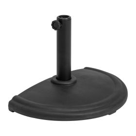 50x31x33cm, Umbrella Base, Semi-round, Plastic, Black Without Pattern