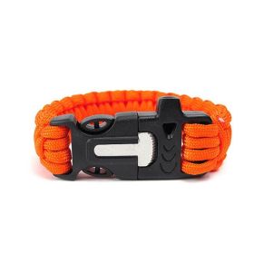Seven Core Umbrella Rope Braided Survival Whistle Play Flint Escape Emergency Umbrella Rope Bracelet (Color: orange)